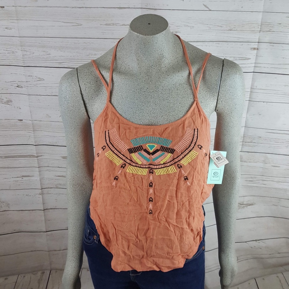 Rip Curl Crop Top Embroidered Sun Warrior Top